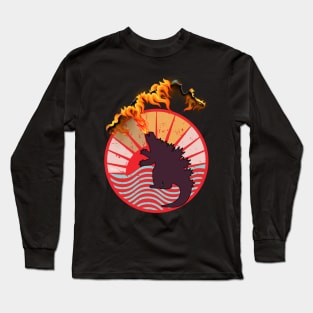 Hey, Godzilla Is Burning Your T-Shirt! - Funny Godzilla Long Sleeve T-Shirt